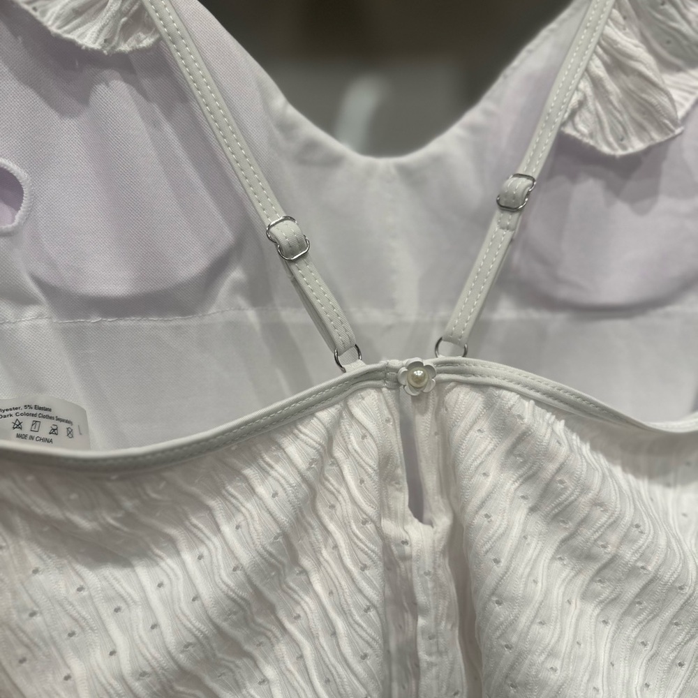 White Ruffled Bodysuit - Picture 2 of 4